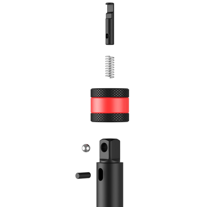 Exploded diagram view of a locking impact extension