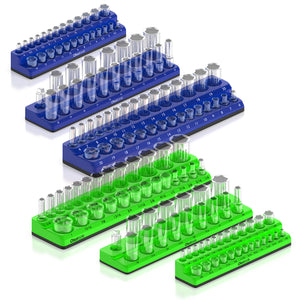 Metric + SAE / 6 pc - 1/2" + 3/8" + 1/4" / Blue / Green