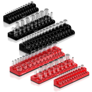 Metric + SAE / 6 pc - 1/2" + 3/8" + 1/4" / Black / Red