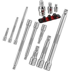 3pc Chrome Set + 9pc Wobble socket extension