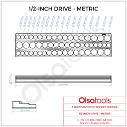 3-Row Magnetic Socket Holder