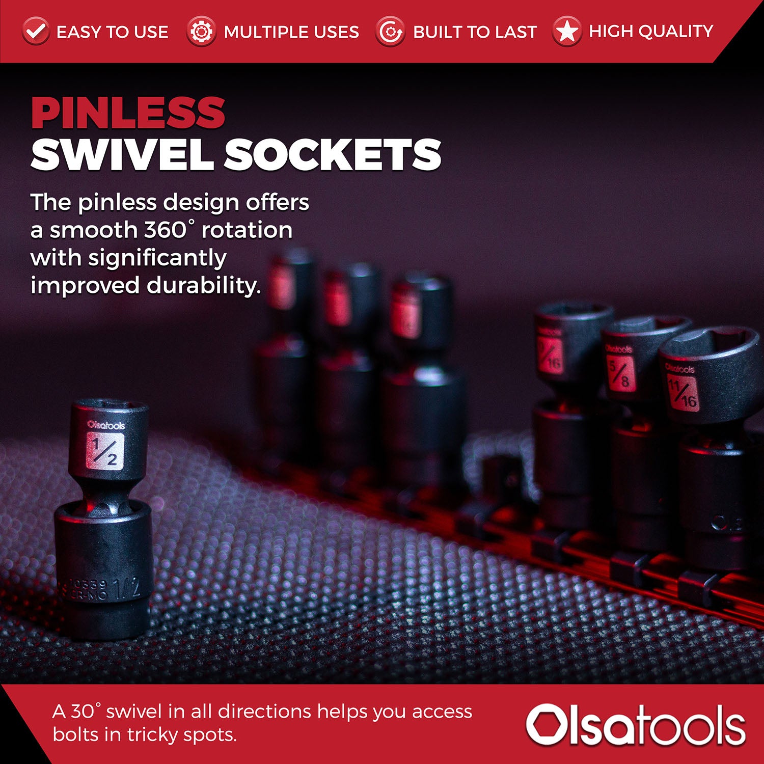 Tomato Palace Swivel Socket Adapter Set 3 PCS 12” 38” 14