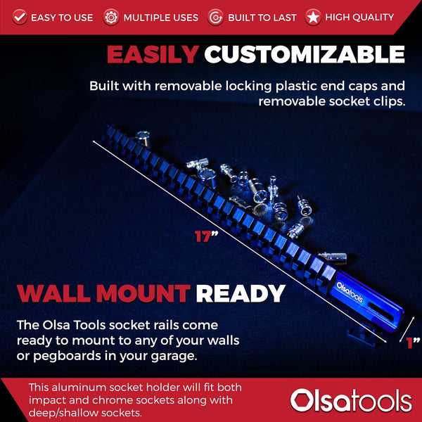 Aluminum Socket Organizer Rails with Locking End Caps – Olsa Tools