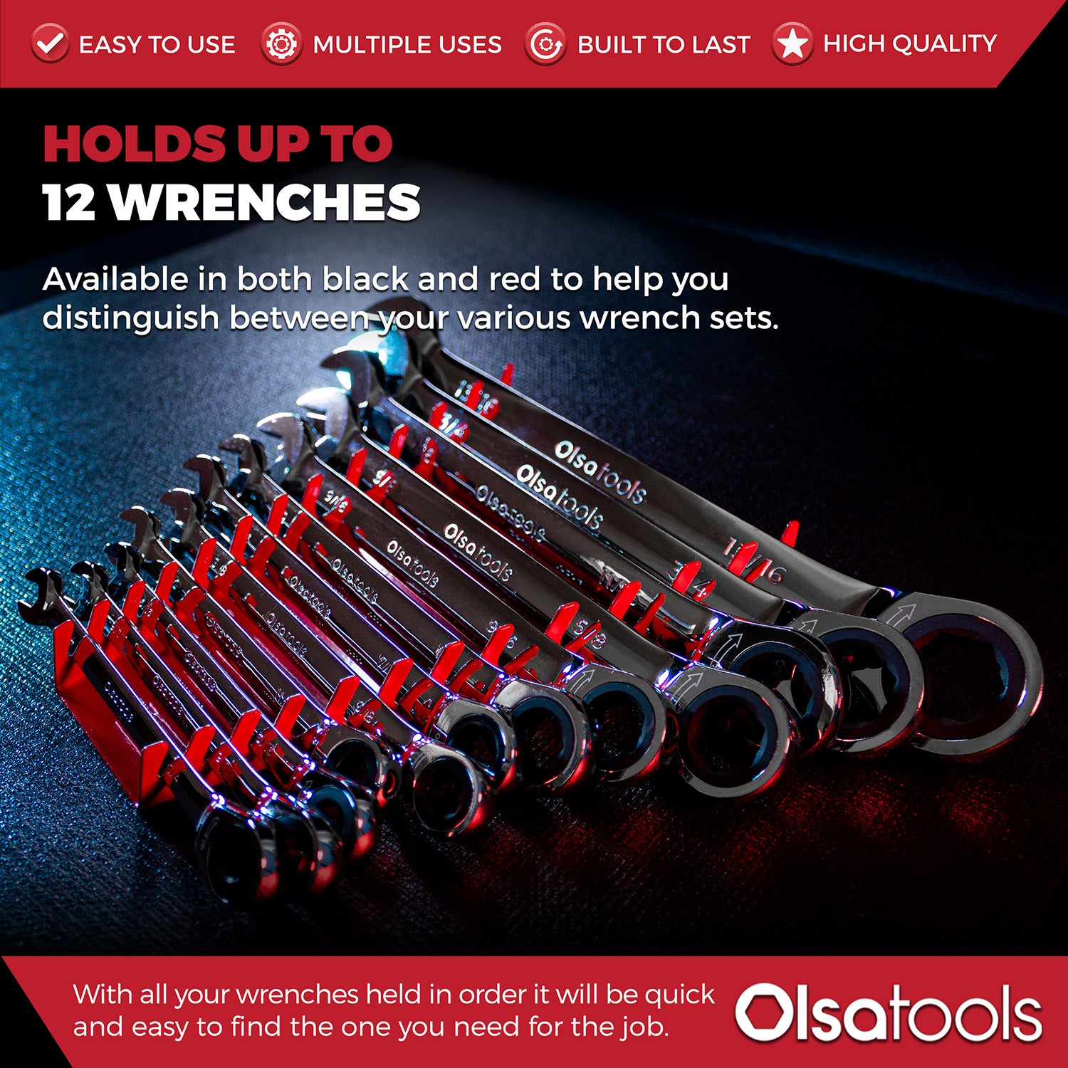 Magnetic Metal Wrench Organizers