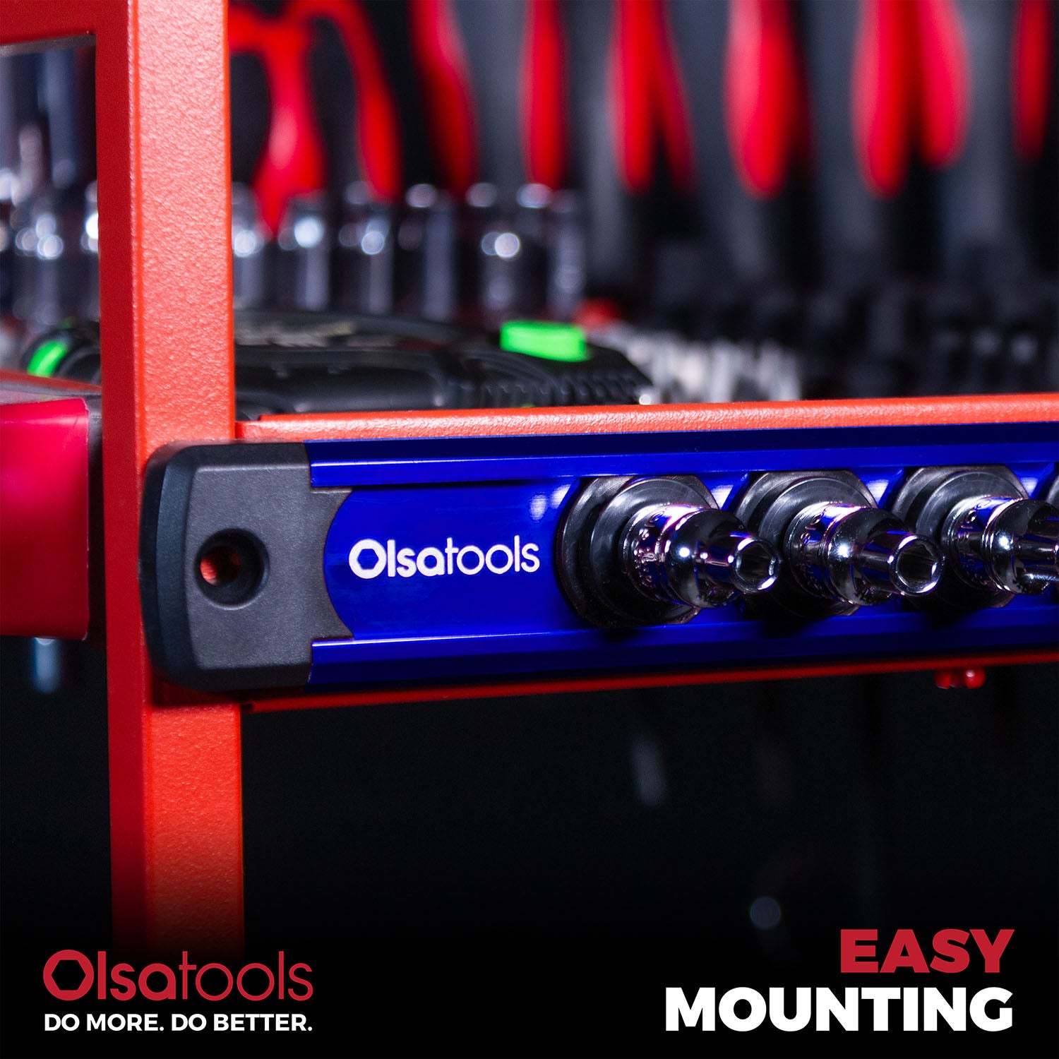 Magnetic Aluminum Socket Rails with Swiveling Clips | Olsa Tools®