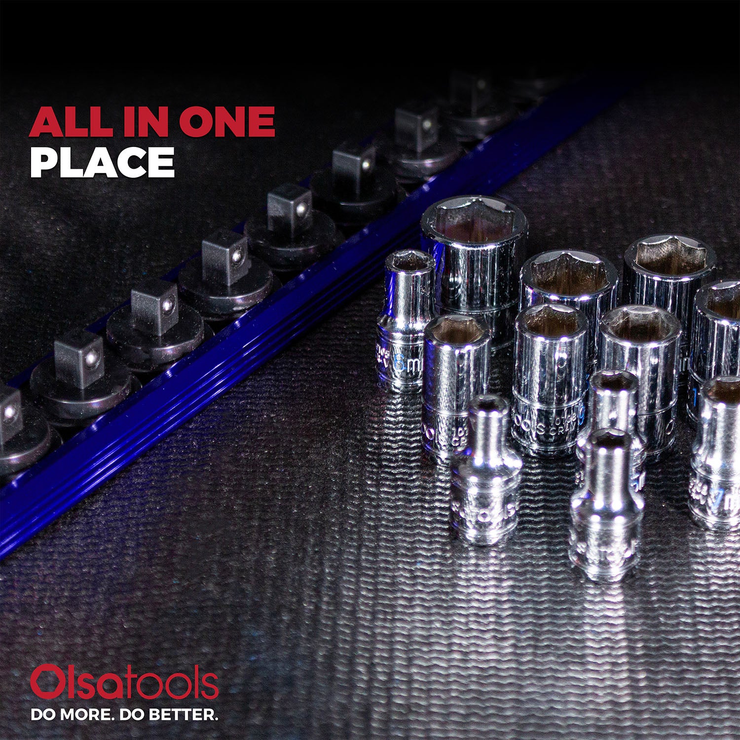 Magnetic Aluminum Socket Rails with Swiveling Clips | Olsa Tools®