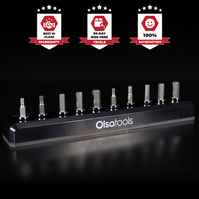 MSKH1R38BITBLK,alt:Single-Row Magnetic Socket Bit Holders 3/8" Drive