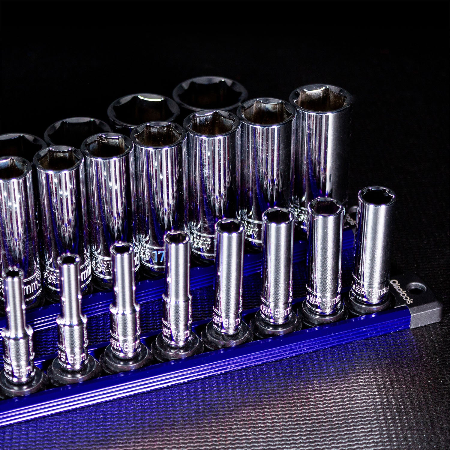 Magnetic Aluminum Socket Rails with Swiveling Clips | Olsa Tools®