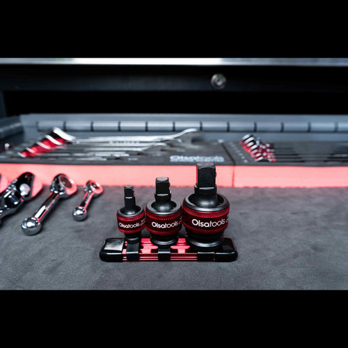 **45° tilt plus 360° swivel—reach bolts without teardown**