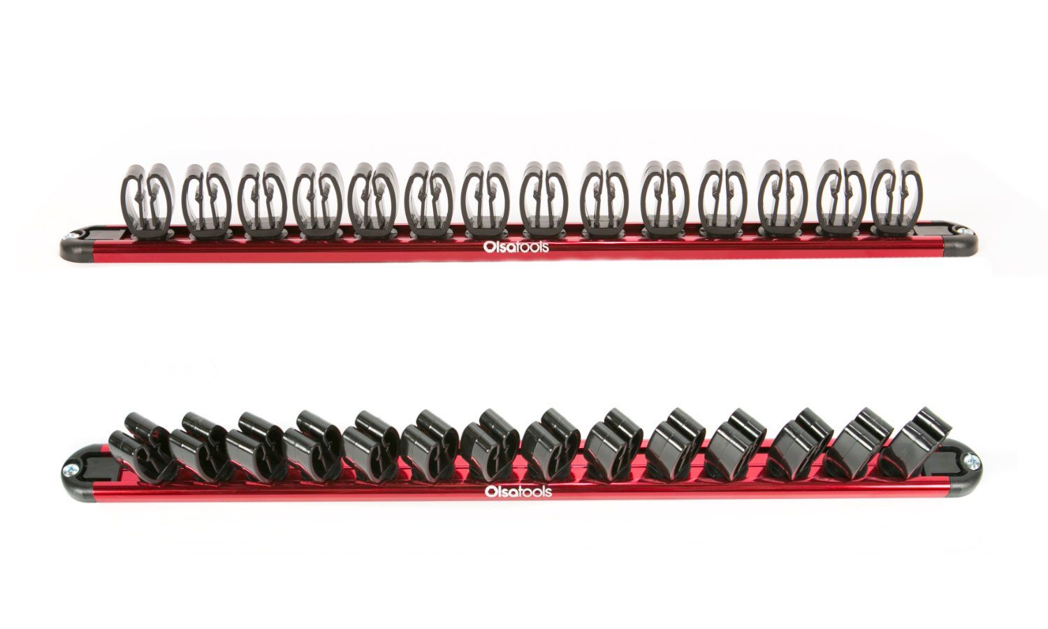 Wall Mount Wrench Organizer With Rotating Clips