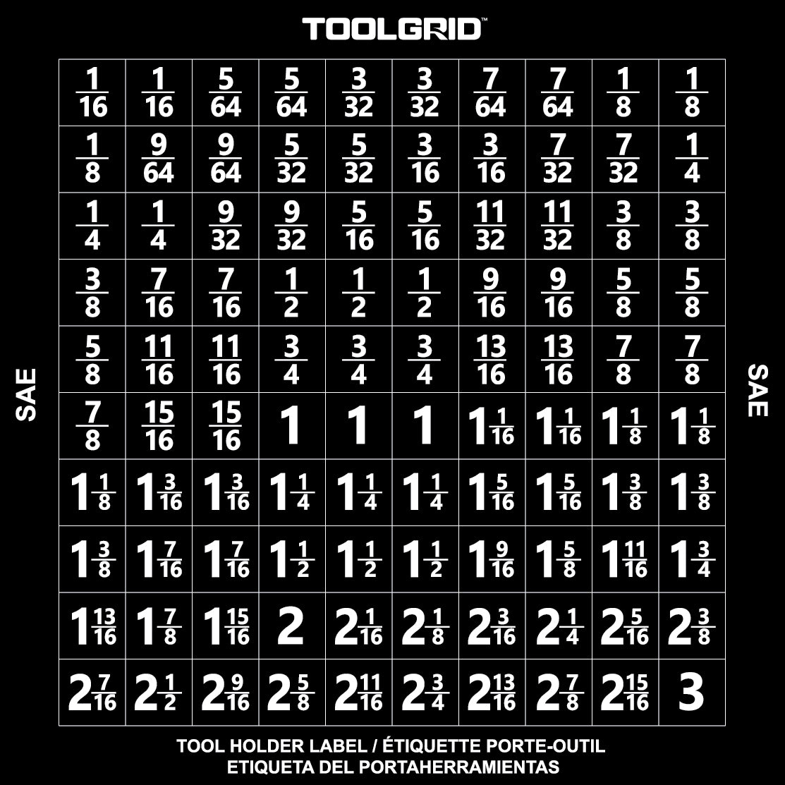 Standard Tools Grid Toolgrid Tool and Clip Identification Labels | Olsa Tools