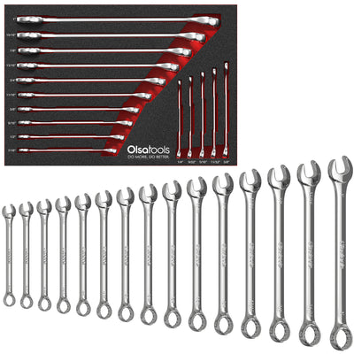 Premium 15-Piece Combination Wrench Set