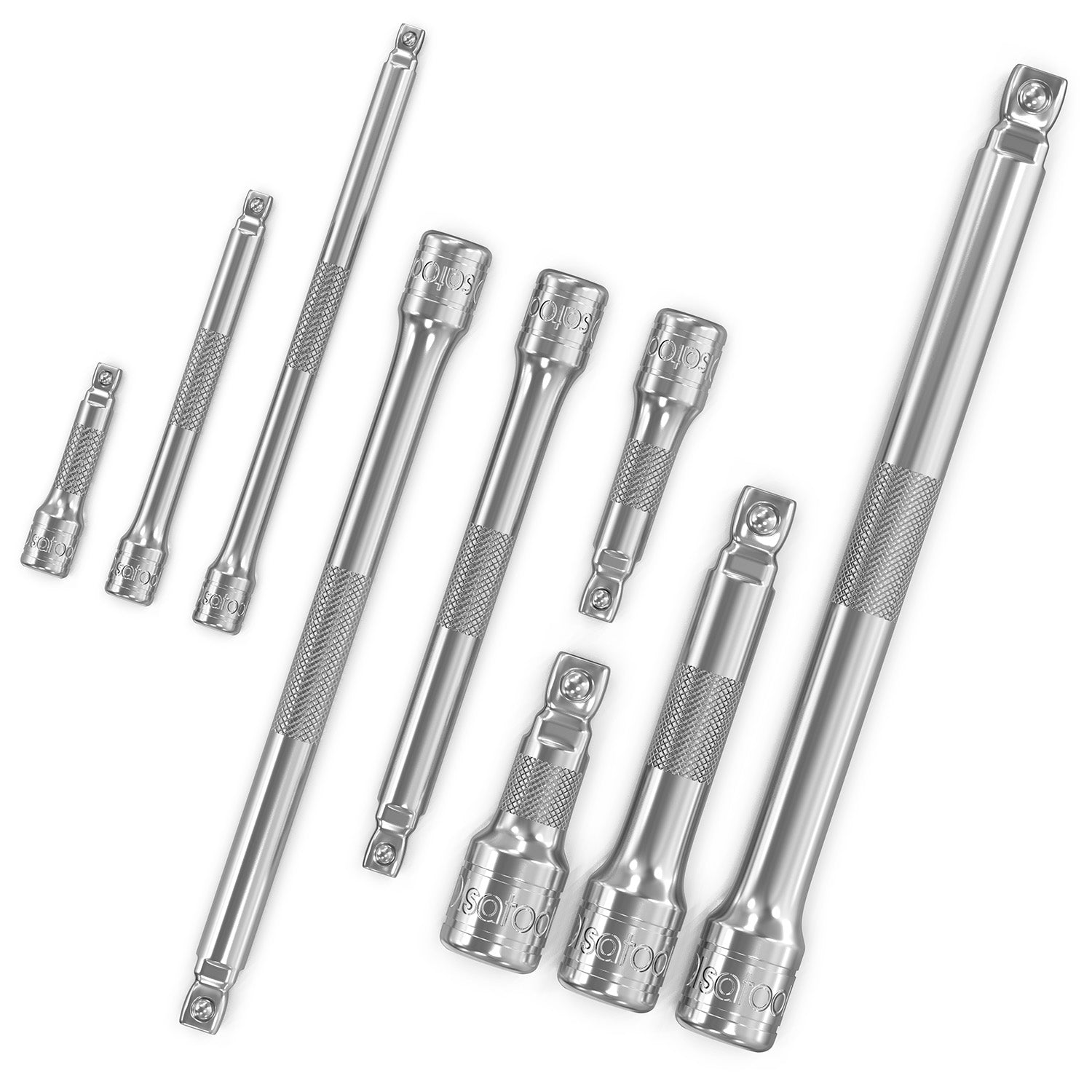9PC WOBBLE BAR SOCKET WRENCH SET EXTRA LONG EXTENSION TOOL 1/4 3/8 1/2  DRIVE