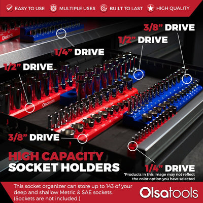 incl:MSKH6PC,alt:Olsa Tools magnetic socket holders set, 6-pieces