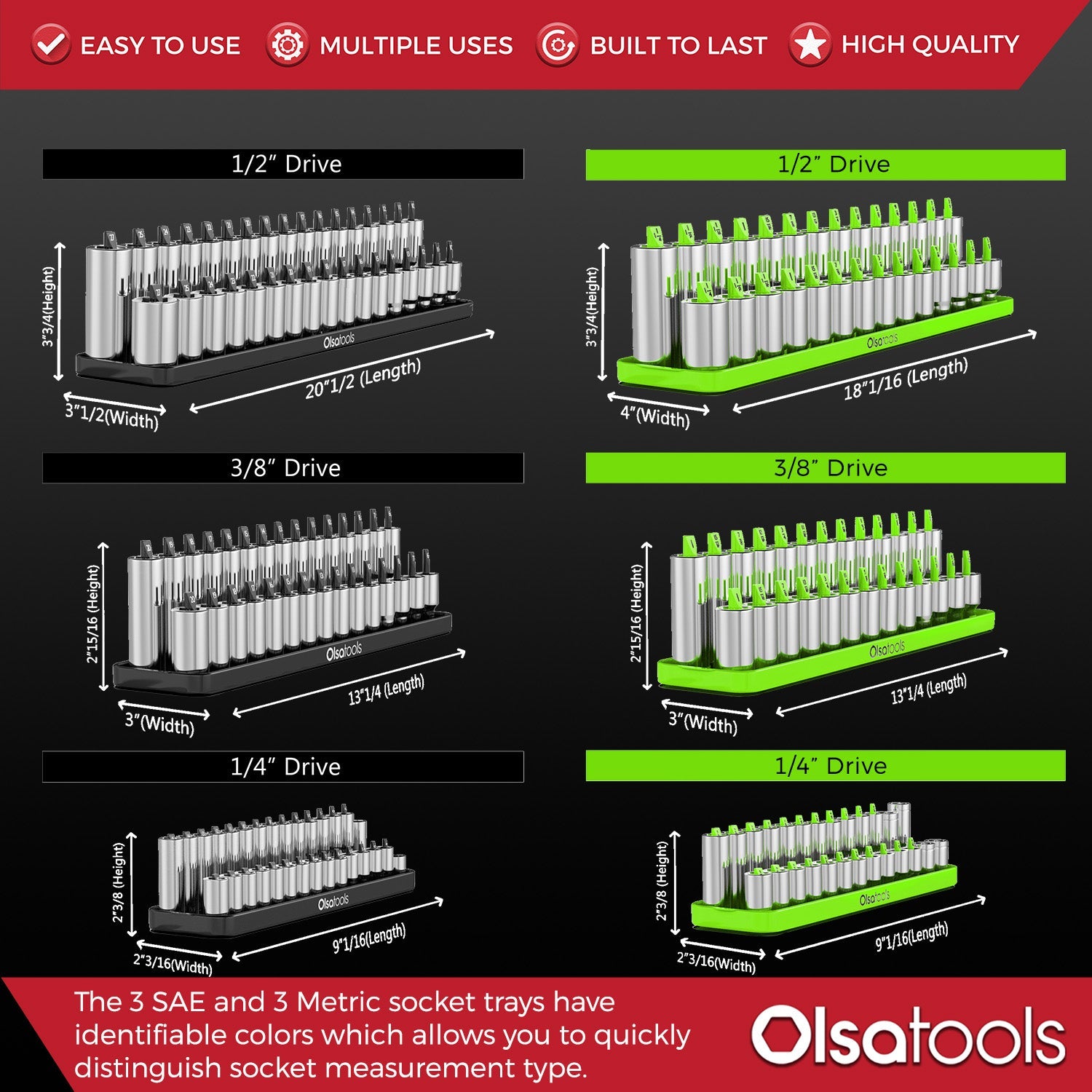 6pc 2-Row Socket Trays