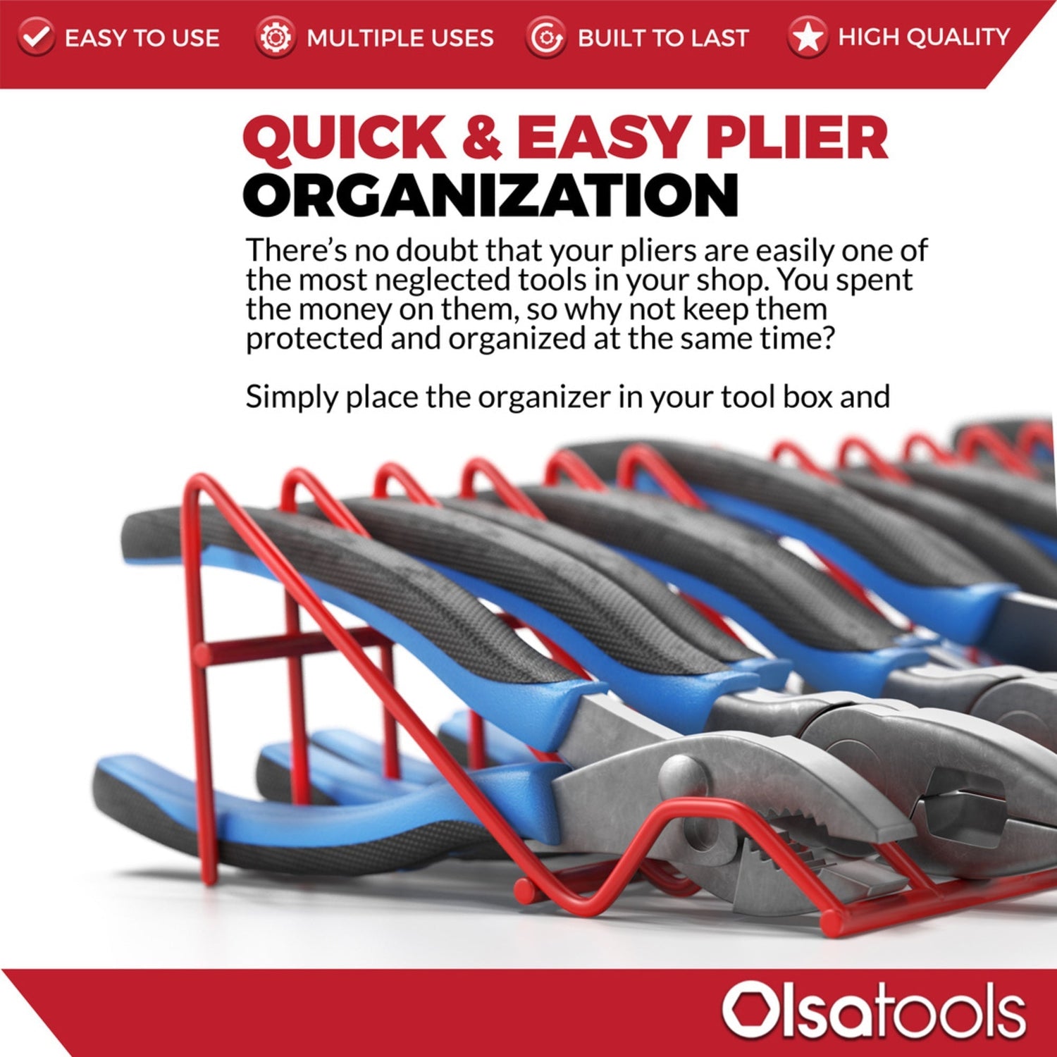 Plier Rack | Plier Organizer For Tool Box | Olsa Tools | Olsa Tools