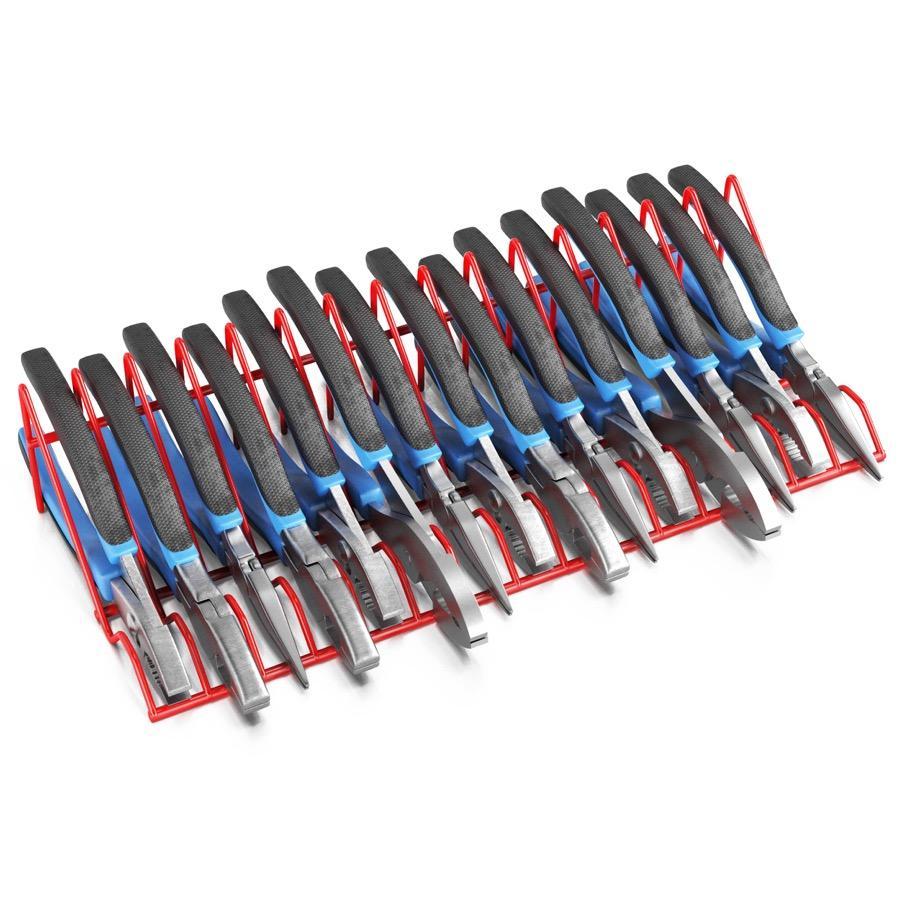 Olsa Tools Plier Organizer Rack Pliers Rack for Tool Box Drawer Storage | 2pc Plier Holder Holds 32 Pliers | Red